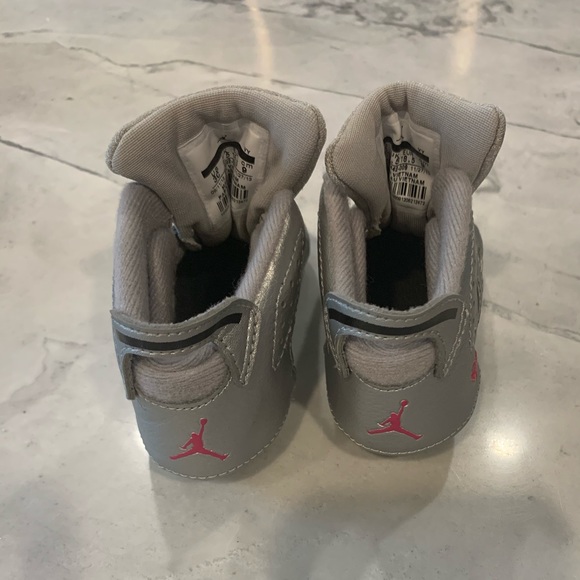 LN Retro Silver and Hot Pink Crib Jordans - Picture 3 of 5